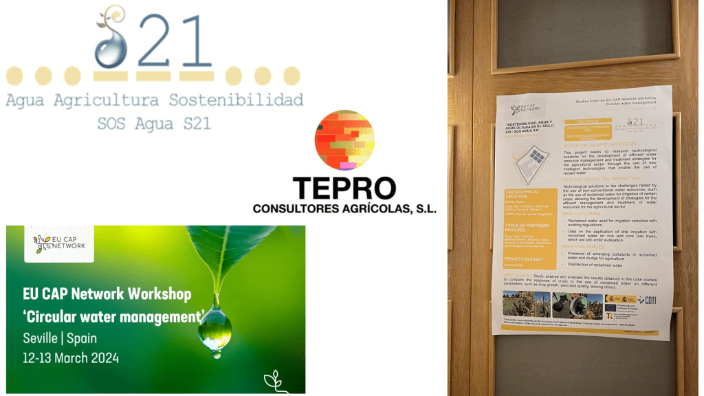 imagen destacada del post TEPRO como parte del consorcio del proyecto SOS AGUA XXI, ha participado en la “Interactive poster session at the EU CAP Network Workshop ‘Circular water management’