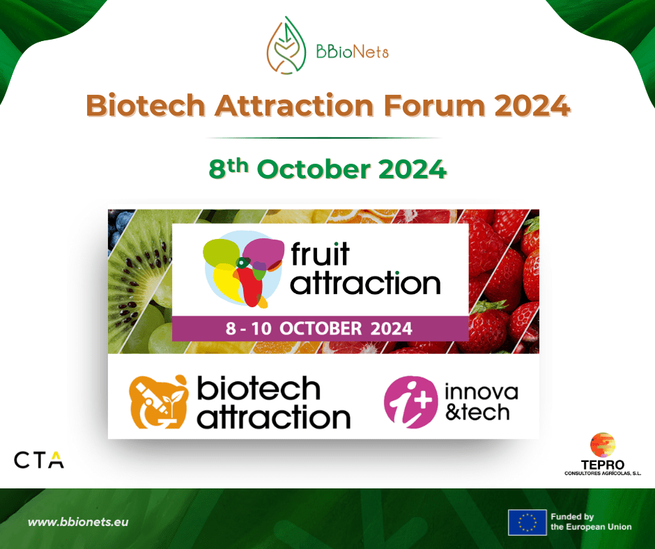 Foro de presentaciones Biotech Atracction 2024 (8 de octubre al 10 de octubre). BbioNets estará presente.