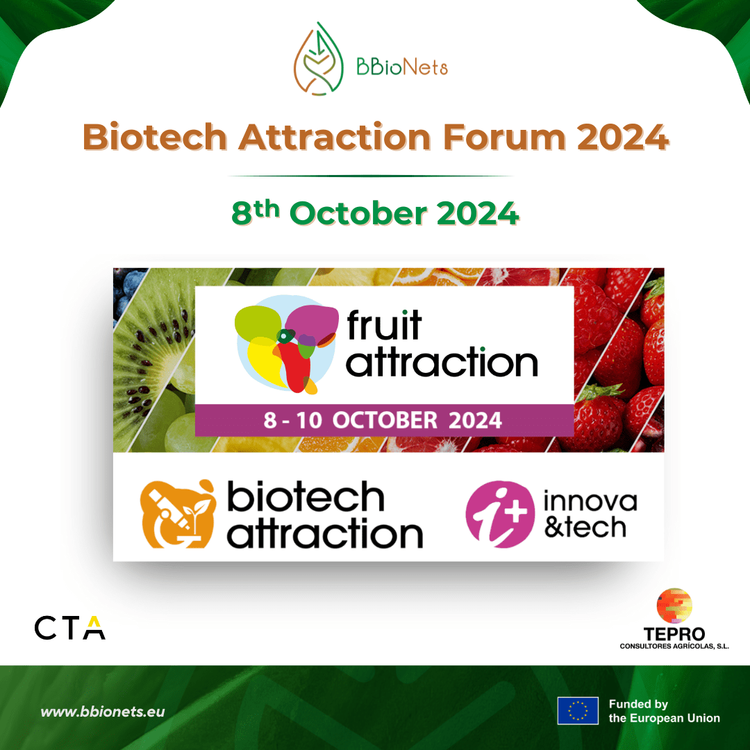 Foro de presentaciones Biotech Atracction 2024 (8 de octubre al 10 de octubre). BbioNets estará presente.